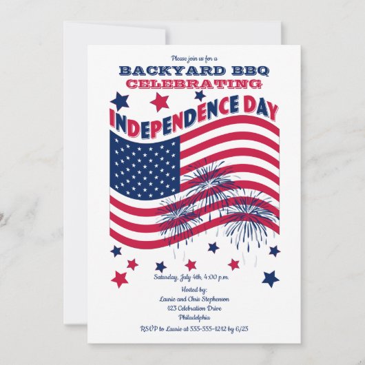 Onafhankelijkheidsdag vierde juli - Wachten op vla Kaart (Voorkant)