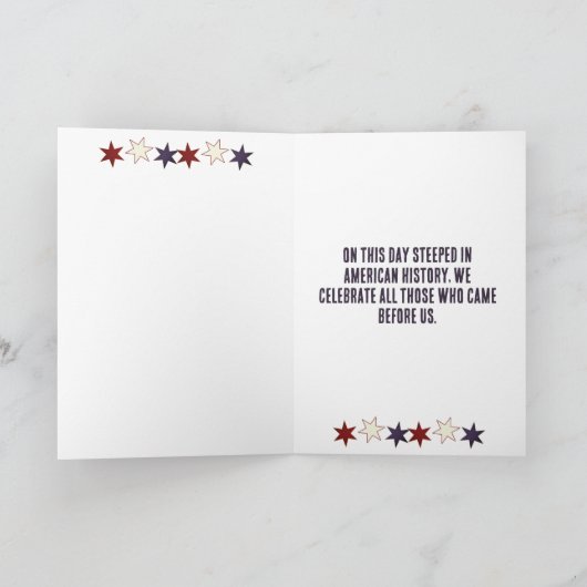 Onafhankelijkheidsdag Viering Rood Wit Blauwe Bloe Kaart (Binnen)