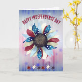 Onafhankelijkheidsdag Viering Rood Wit Blauwe Bloe Kaart (Gele Bloem)