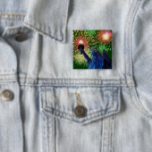 Onafhankelijkheidsdag! Vierkante Button 5,1 Cm (In situ)