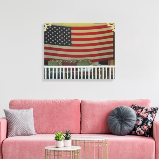 Onafhankelijkheidsdag vlag - Martha's wijntuin Canvas Afdruk (Insitu (Woonkamer))
