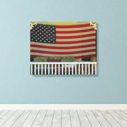 Onafhankelijkheidsdag vlag - Martha's wijntuin Canvas Afdruk (Insitu (Houten vloer))