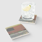 Onafhankelijkheidsdag vlag - Martha's wijntuin Stenen Onderzetter (Zijkant)