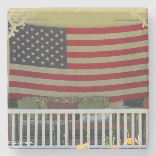 Onafhankelijkheidsdag vlag - Martha's wijntuin Stenen Onderzetter (Voorkant)