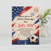 Onafhankelijkheidsdag Voetbal Achtergrond Kunst Kaart (Staand voorkant)