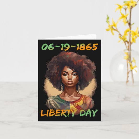 - Onafhankelijkheidsdag voor Afro-Amerikaanse vrou Kaart (Gele Bloem)