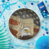 Onafhankelijkheidsdag Vrijheidsspel Eagle MAGA Vla Papieren Bordje (Feest)