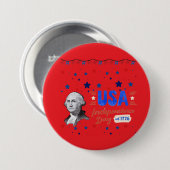 Onafhankelijkheidsdag VS Ronde Button 7,6 Cm (Voorkant /achterkant)
