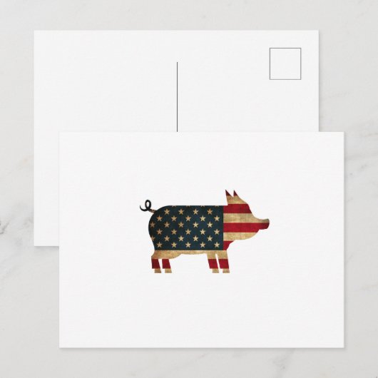 Onafhankelijkheidsdag VS - Varken 4 juli Grappig Briefkaart (Voorkant / Achterkant)