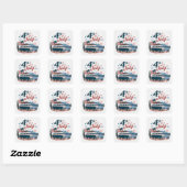 Onafhankelijkheidsdag VS Vierkante Sticker (Vel)