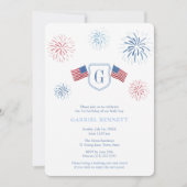 Onafhankelijkheidsdag vuurwerk 1e verjaardag kaart (Voorkant)