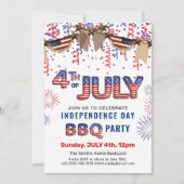 Onafhankelijkheidsdag vuurwerk 4e van de BBQ-parti Kaart (Voorkant)