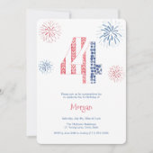 Onafhankelijkheidsdag Vuurwerk 4e Verjaardagsfeest Kaart (Voorkant)
