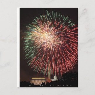 Onafhankelijkheidsdag vuurwerk boven Washington DC Briefkaart