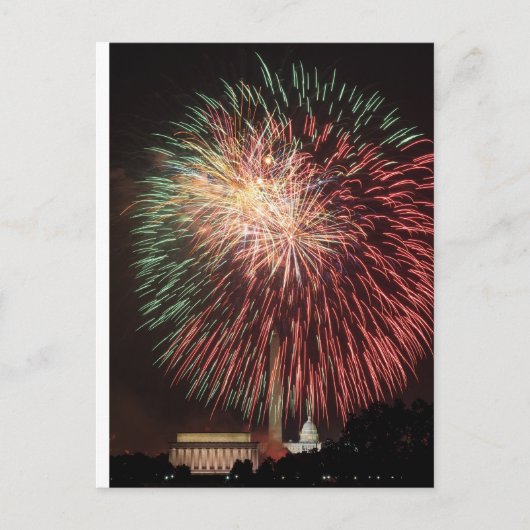 Onafhankelijkheidsdag vuurwerk boven Washington DC Briefkaart (Voorkant)