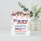 Onafhankelijkheidsdag vuurwerk Confetti BBQ Uitnod Briefkaart (Staand voorkant)