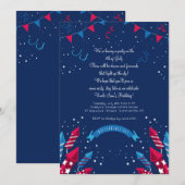 Onafhankelijkheidsdag vuurwerk uitnodiging (Voorkant / Achterkant)