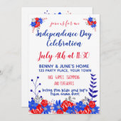 Onafhankelijkheidsdag Waterverf Floral Kaart (Voorkant / Achterkant)