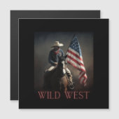 Onafhankelijkheidsdag, Wild West, Cowboy, 4 juli Magnetische Uitnodiging (Voorkant / Achterkant)