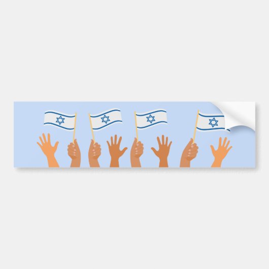 Onafhankelijkheidsdag Yom Ha'atzmaut Israël vlag Bumpersticker (Voorkant)