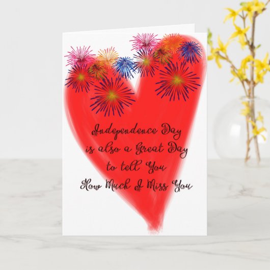 Onafhankelijkheidsdag zonder U Kaart rood hart (Gele Bloem)