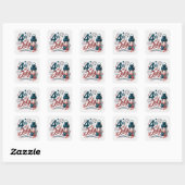 Onafhankelijkheidsdagfeest  vierkante sticker (Vel)