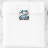 Onafhankelijkheidsdagfeest  vierkante sticker (Tas)