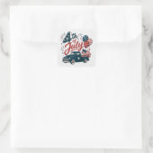 Onafhankelijkheidsdagfeest  vierkante sticker (Tas)
