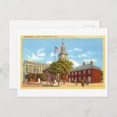 Onafhankelijkheidshal in Philadelphia, Penn., Vint Briefkaart (Voorkant / Achterkant)
