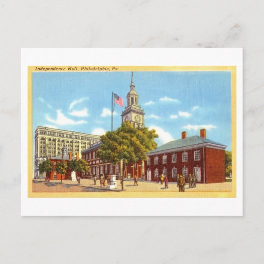 Onafhankelijkheidshal in Philadelphia, Penn., Vint Briefkaart (Voorkant)