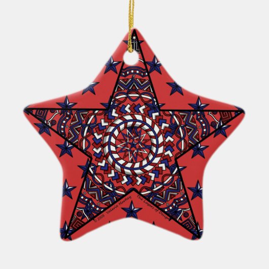 Onafhankelijkheidssterornament Keramisch Ornament (Voorkant)