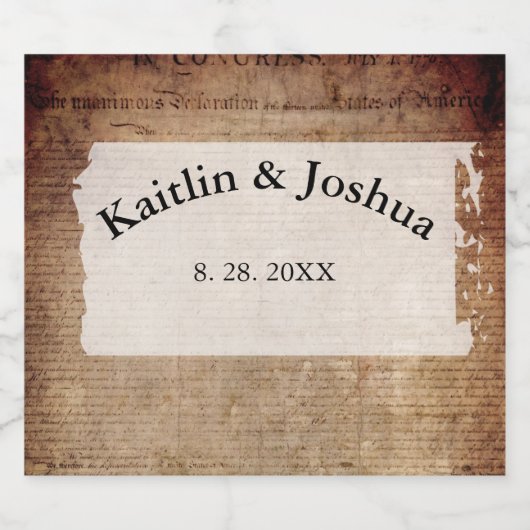 Onafhankelijkheidsverklaring 📜 1776  bier etiket (Enkel label)