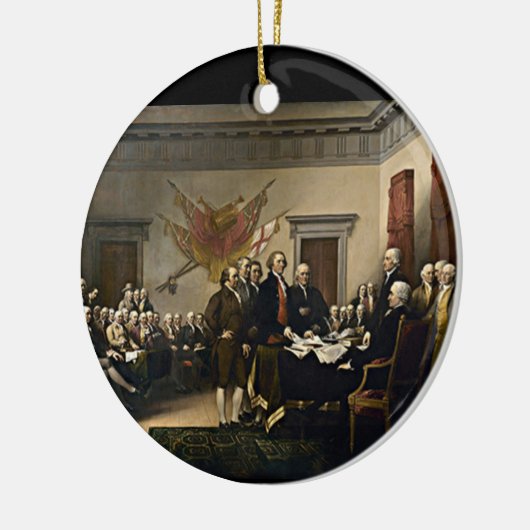 Onafhankelijkheidsverklaring 1776 keramisch ornament (Links)