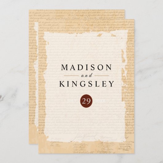 Onafhankelijkheidsverklaring 📜 1776 programmakaart (Voorkant / Achterkant)