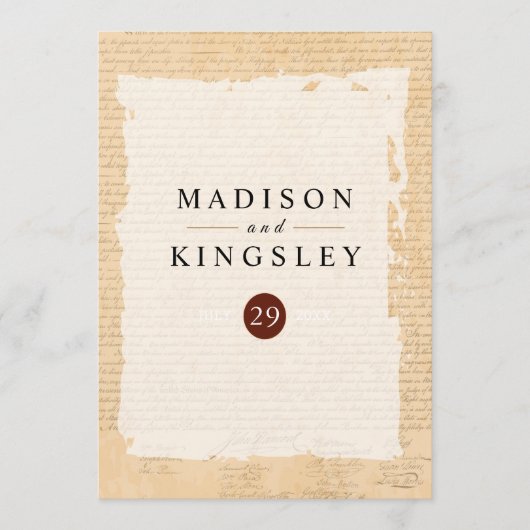 Onafhankelijkheidsverklaring 📜 1776 programmakaart (Voorkant)