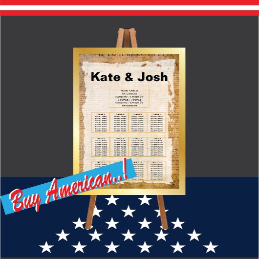 Onafhankelijkheidsverklaring 📜 1776 Zittingskaart Poster