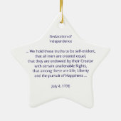 Onafhankelijkheidsverklaring 250ste Jubileum Veren Keramisch Ornament (Achterkant)