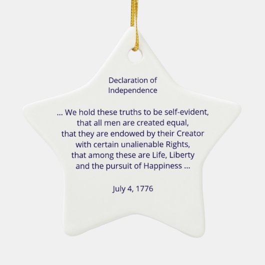 Onafhankelijkheidsverklaring 250ste Jubileum Veren Keramisch Ornament (Achterkant)