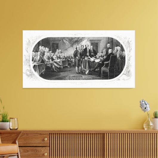 Onafhankelijkheidsverklaring: $ 2 Bill, Etsen Canvas Afdruk (Insitu (Woonkamer))