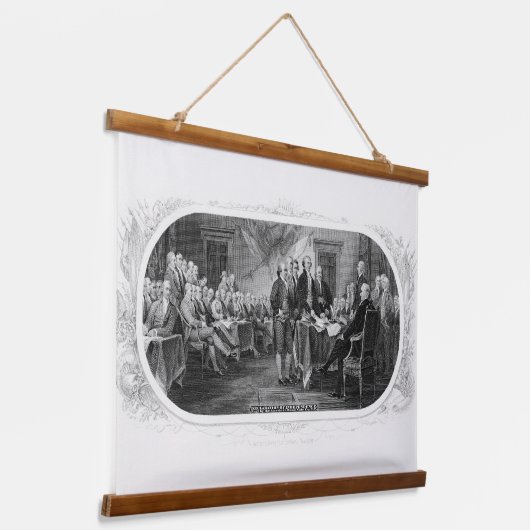 Onafhankelijkheidsverklaring: $ 2 Bill, Etsen Hangend Wandkleed (Gebogen)