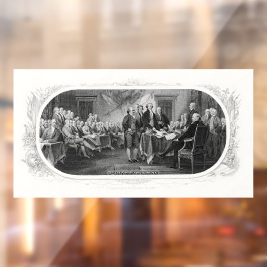 Onafhankelijkheidsverklaring: $ 2 Bill, Etsen Raamsticker (Vel 2)