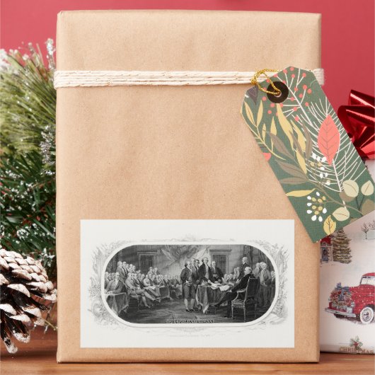 Onafhankelijkheidsverklaring: $ 2 Bill, Etsen Rechthoekige Sticker (Feestdagen)