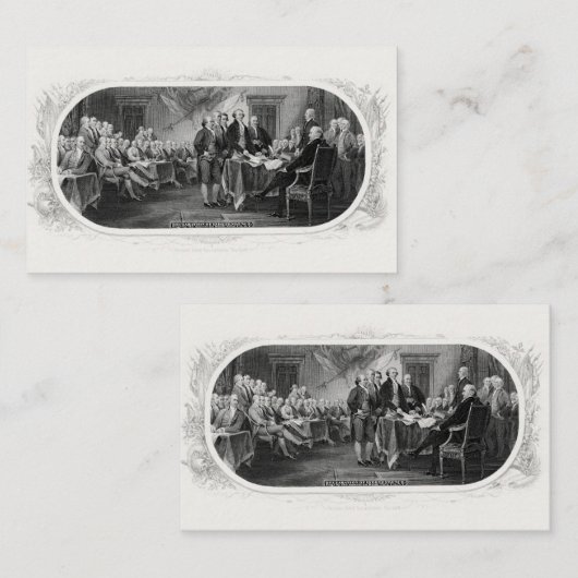 Onafhankelijkheidsverklaring: $ 2 Bill, Etsen Visitekaartje (Voorkant / Achterkant)