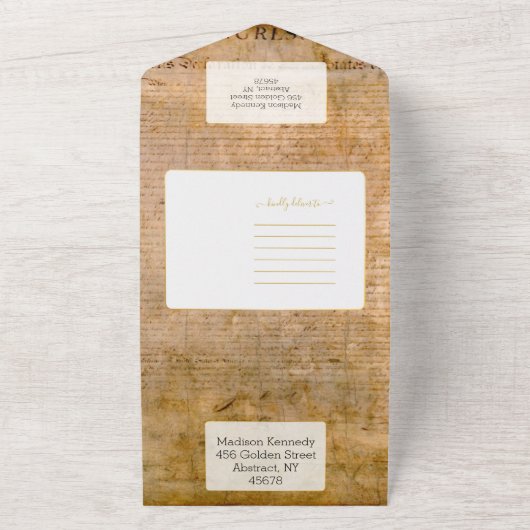 Onafhankelijkheidsverklaring 📜 Amerikaans perkame All In One Uitnodiging (Buitenkant)