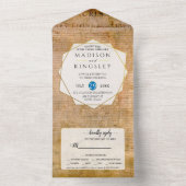 Onafhankelijkheidsverklaring 📜 Amerikaans perkame All In One Uitnodiging (Binnen)