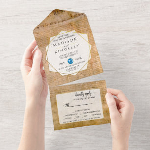 Onafhankelijkheidsverklaring 📜 Amerikaans perkame All In One Uitnodiging