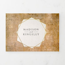 Onafhankelijkheidsverklaring 📜 Amerikaans perkame Drieluik Uitnodiging