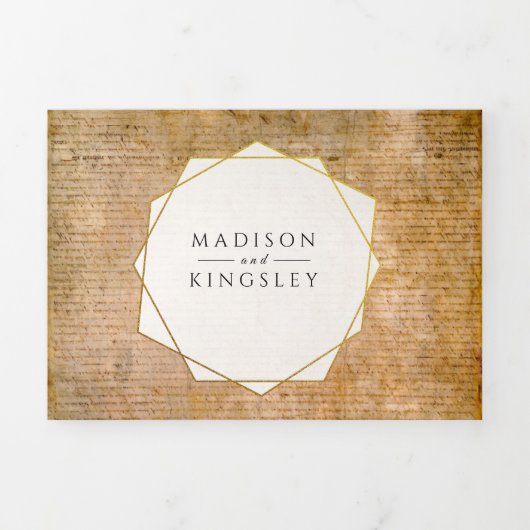 Onafhankelijkheidsverklaring 📜 Amerikaans perkame Drieluik Uitnodiging (Cover)