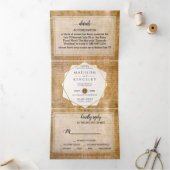 Onafhankelijkheidsverklaring 📜 Amerikaans perkame Drieluik Uitnodiging (Binnen)