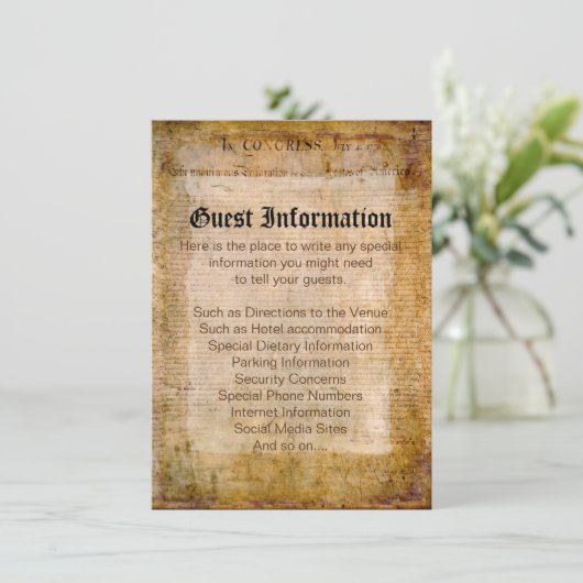 Onafhankelijkheidsverklaring 📜 Amerikaans perkame Kaart (Staand voorkant)